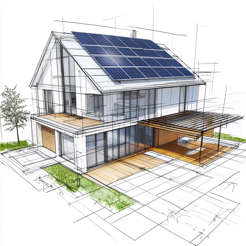 Smart energy design architectural with solar